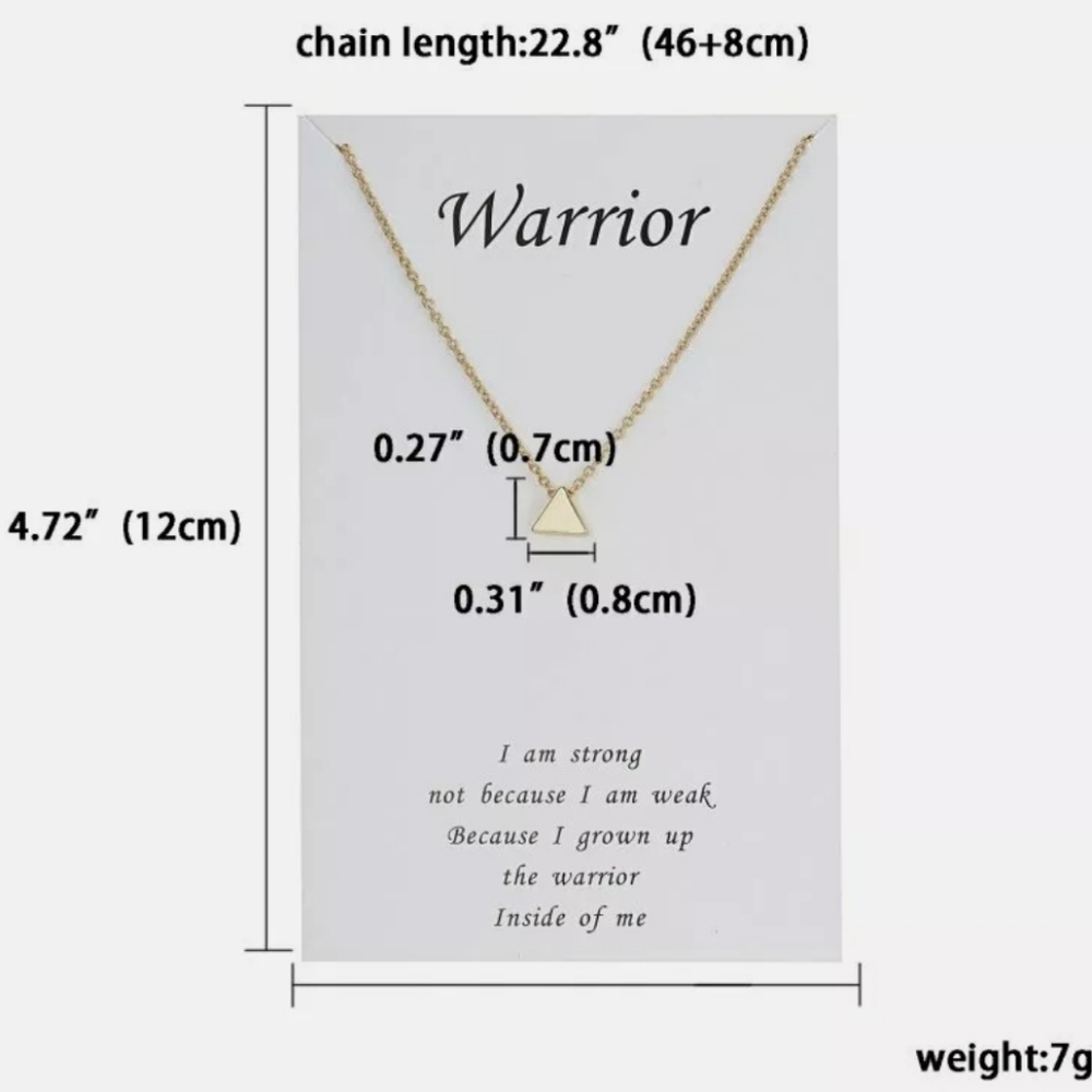 New Simple Gold Color Triangle Pendant Necklace - Picture 4 of 7